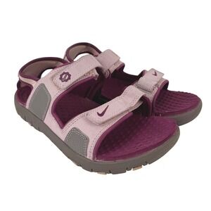 Nike Ndestrukt Girls Fuchsia Pink Gray Waterproof Strap Slide Sandals Size 4Y
